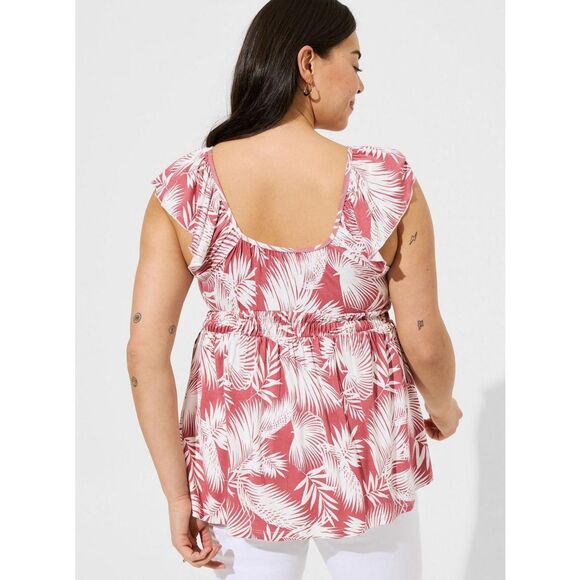 Torrid NWTB Pink Super Soft Square Neck Cinched Waist Babydoll Tank size 4x 26 - Picture 4 of 4